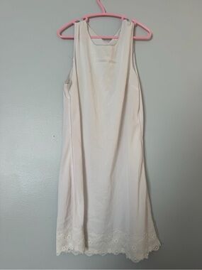 Kids Cream Lace-Hem Slip Dress